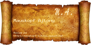 Mauskopf Ajtony névjegykártya